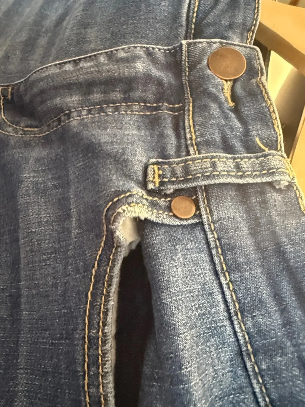 Boston Proper Blue Denim Jeans With Slight Distressing - Picture 4 of 6